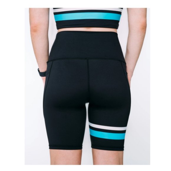 NEW! Burn Boot Camp Burn Stripe Biker Shorts - Multiple Sizes - Picture 3 of 5